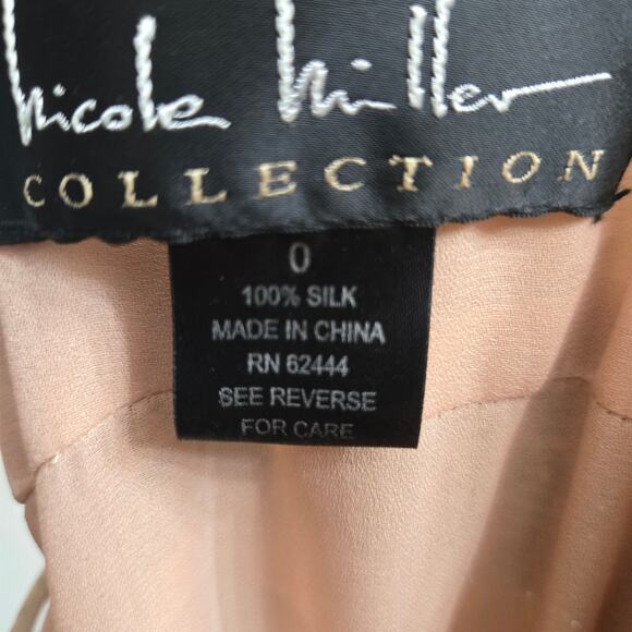 Nicole Miller Y2K Fairy Glam Silk Sequin Babydoll Bias Cut Party Maxi Dress 0 - Picture 7 of 11